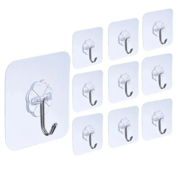 Self Adhesive Wall Hooks (Pack Of 10) - Image 2